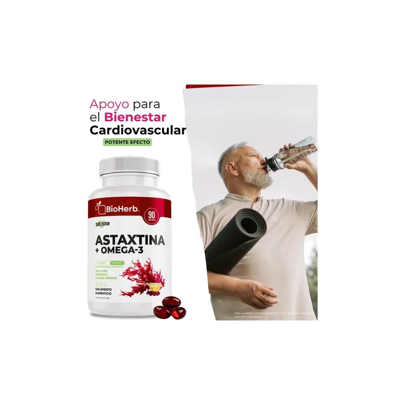 BioHerb Astaxantina 12mg Omega 3 EPA y DHA Fórmula Premium
