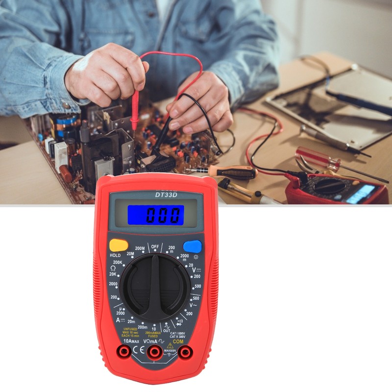 DT33D Mini Digital Multimeter Voltmeter Portable Universal Meter 130 x