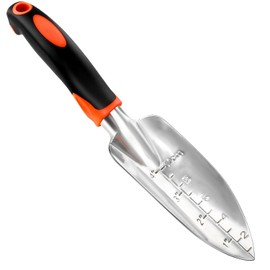 Paleta de jardín con marca de medición, herramienta de mano de pala de jardinería resistente, pala de jardín con mango ergonómico, pequeñas herramientas de jardín para jardinería, plantación,