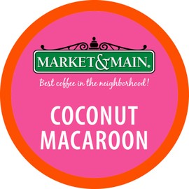 Market & Main OneCup, Coconut Macaroon, Compatible with Keurig K-cup Brewers, 18 Count