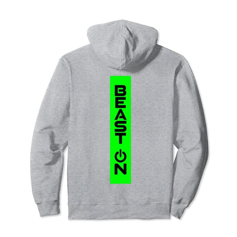 Beast ON Rücken Motiv Fitness Gym Motivation grüne Farbe Pullover