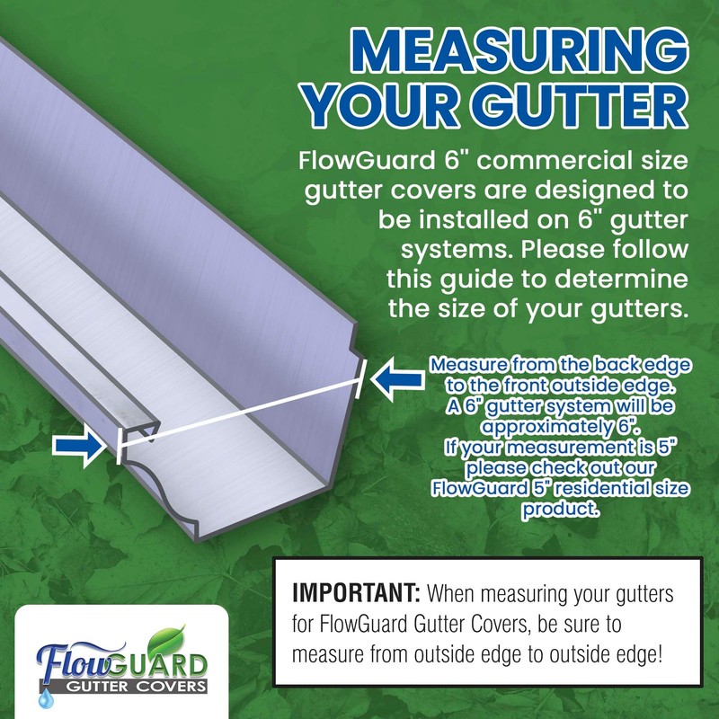 FlowGuard USA Made Professional DIY 6 Inch 50-Year Gutter Cover
