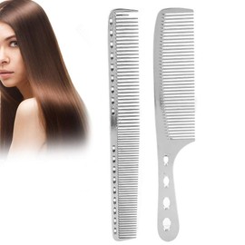Professional Styling Comb 2 Pieces/Set Hair Comb Space Aluminum Stainless Steel Antistatic Spärlich Hair Cutting Comb Beauty Tool