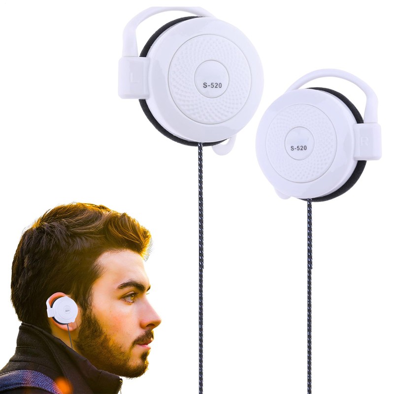 Clip Earphones Wired - 3.5mm Ear Hook Stereo Earbuds -