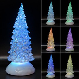 Tronje LED Christbaum 27cm Weihnachtsbaum mit Timer USB Tannenbaum beleuchteter Acrylbaum Wechselfarben
