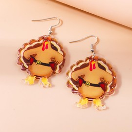 Thanksgiving Fall Earrings Metal Dangle Christmas Earrings Set Lightweight Festival Holiday Earrings (B)
