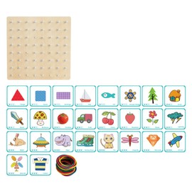 WECHARM KIDS Wooden Geoboard，Geometry Nail Board,Mathematics Developmental Game Suitable for Children
