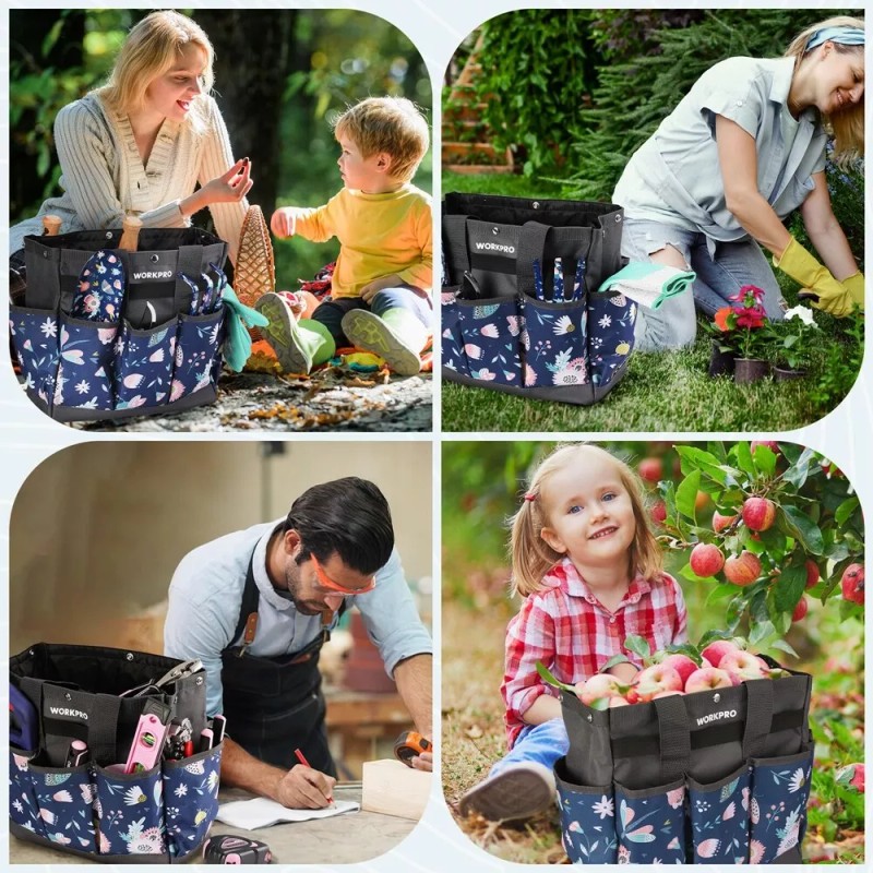 WORKPRO Garden Tool Bag, 9 Pockets Garden Tote Bag, Heavy