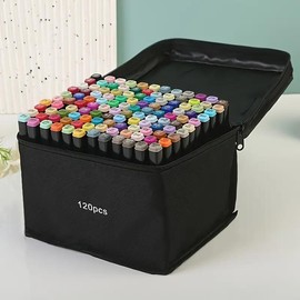 168/120/80/30 Art Markers Set - Dual Tip Hybrid Drawing Markers for Professional and Adult Coloring - Perfect Summer Gift for Kids & Children's Day Gift for Creative School Supplies - Colour: 120pcs