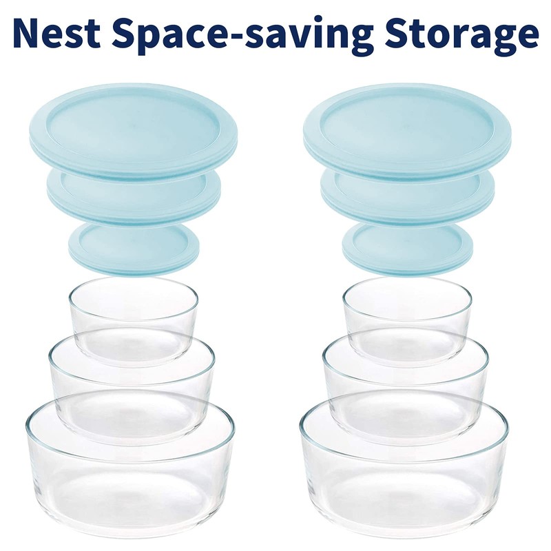 Luvan Glass Storage Containers with Lids, Set of 6 Round