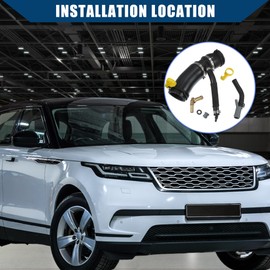 Hihaha LR049990/LR045239 Thermostat Tube & Heater Outlet Hose for Land Rover Range Rover, Discovery, Defender / Black Rubber & Metal / 1 Set