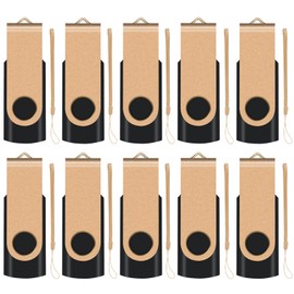 EASTBULL 16 GB USB 2.0 Flash Drive Memory Stick Pack of 10 Gold