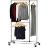 SimpleHouseware Dual Bar Adjustable Garment Rack, Chrome, 72-inch Height