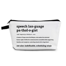 YULUENZE Funny Speech Language Pathologist Definition Makeup Bag Toiletry Pouch with Zipper Birthday Christmas Appreciation Present for Women Speech Therapy SLP Friends