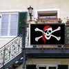 3×5 FT Jolly Roger Pirate Flag,Large Gadsden Skull Red Scarf
