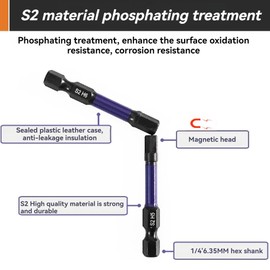 10PCS Impact Hex Head Allen Wrench Drill Bit Set H1.5-H10 Metric 1/4" Hex Shank Magnetic Screwdriver Bit with 60 mm Extension Socket Drill Bit Holder