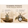 Vintage Owl Pocket Watch Necklace for Everyday Style – Opening
