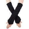 PUREWONDER Women's Arm Warmers Hand Warmers Design No. 8, Black