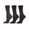 MeMoi Solid Buttersoft Crew Sock 3 Pack Black Marled/Black 9-11