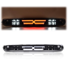 ALLGOOD LED 3rd Brake Light, Compatible With Chevy Silverado/GMC Sierra 2007-2014, Third Bar Brake Cargo Light, Clear Lens Black Housing Amber Reflector, Type X
