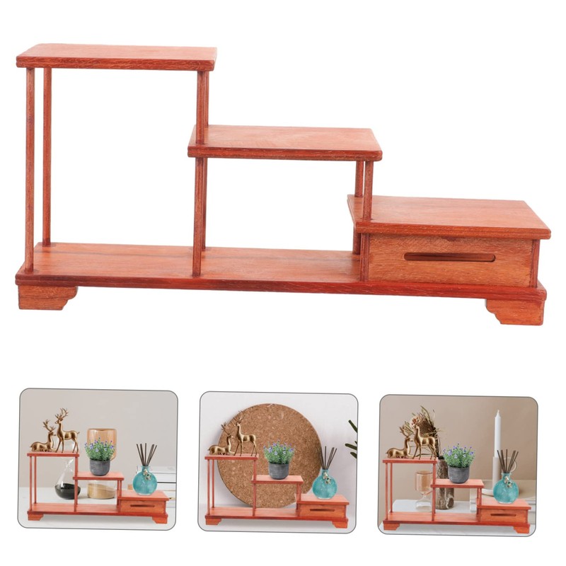 OATIPHO Tiered Wooden Display Stand for Plants and Figurines Wood
