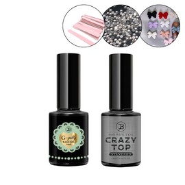 Gracia Jinbee Gijelly Base Gel + Crazy Top Gel + 30 parts / 그라시아 진비 지젤리 베이스젤 +크레이지 탑젤 +파츠30개