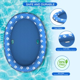 Pet Soft Dog Float Raft - Inflatable Dog Swimming Float for Summer (Paws)