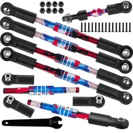 RC Turnbuckles Camber Links Upgrades Part for 1/10 Slash 4WD VXL Rustler 4WD VXL Stampede 4WD VXL Bandit 4WD VXL,BRCatWPark RC Aluminum Adjustable Turnbuckles Hop-Up,Colour