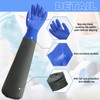 Shellwei 4 Pairs Chemical Resistant Rubber Gloves 27" Heavy Duty