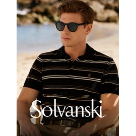 SOLVANSKI Retro Men's Sunglasses Womens Polarized, Round Acetate Classic Medium Face Driving UV400 Sun Glasses