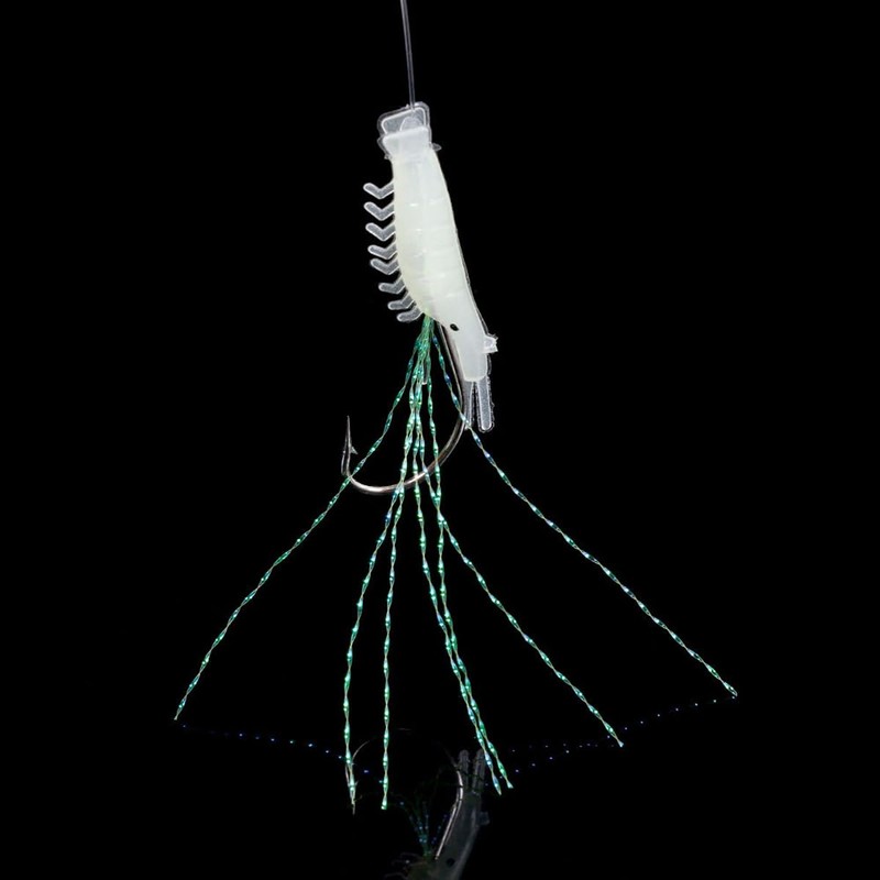 FOLANDO 5pcs Artificial Shrimp Bait, Luminous Swimbait Shrimp Artificial Shrimp