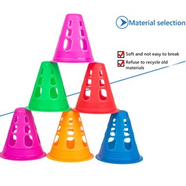 BTSEURY 2.95 Inch High Mini Traffic Cones,30Pcs Stackable Small Road Cones For, 5 Bright Colours Mini Sports Cones For Indoor Outdoor