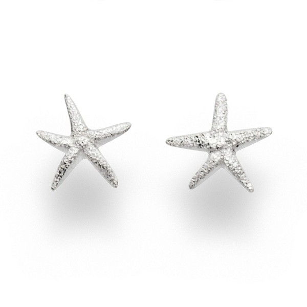 DUR O5152 Women's Starfish Stud Earrings Made of Sterling Silver