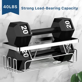 KEGII Shower Shelf without Drilling, Bathroom Shower Shelf, Shower Basket, Silver