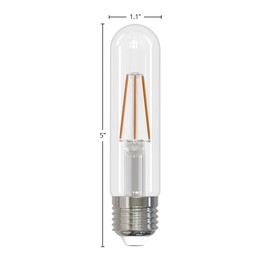 Bulbrite 3 Watt LED T9 Clear Decorative Light Bulb with Mediuem (E26) Base, 2700K