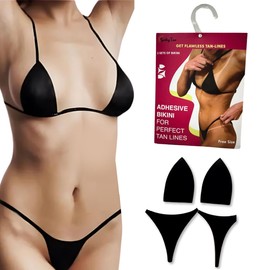 Seskytan Adhesive Bikini for Spray Tan Solution– 3-Pack Brazilian Self Tanning Bikini Tape for Flawless, Streak-Free Tan Lines – Gentle, No-Slip Fit for Sun, Spray & Bed Tanning – For All Skin Types