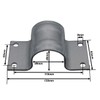 PremiumX Mast Clamp 48-50 mm 4-Hole Steel Mast Bracket Pipe