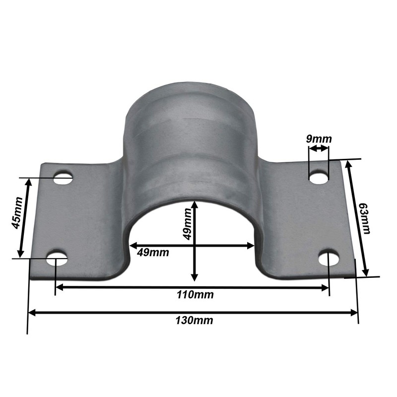 PremiumX Mast Clamp 48-50 mm 4-Hole Steel Mast Bracket Pipe