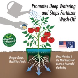 7 inch Solid Planting Grow Rings | 12 Pack Green | One-Piece Design for Deep Root Watering Veggies, Herbs & Flowers | Mulch & Soil Barrier | Deter Slugs and Cutworms | Heavy Duty | Made in USA