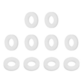 PATIKIL 10 Pcs PTFE Flat Washers 0.24 ID x 0.47" OD x 0.08" Thickness Sealing Spacer Flange Gasket for Machines Pipe Valves Oil Gas Industries, White (6x12x2mm)