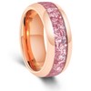 IRROYA 8mm Rose Gold Plated Tungsten Rings for Men -