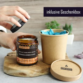 Lustige Duftkerze mit asozialem Spruch | Handgemacht aus Sojawachs | In Geschenkbox | Gast Geschenk Freundschaft Kumpel Papa Partner Schwester BFF Deko schlechte Laune |Pumpkin Spice