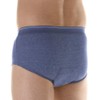1-Pack Men's Grey Super Absorbency Washable Reusable Incontinence Briefs Large