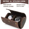 UPRESYE Genuine Leather Watch Roll Travel Case,2 Slots Full Grain