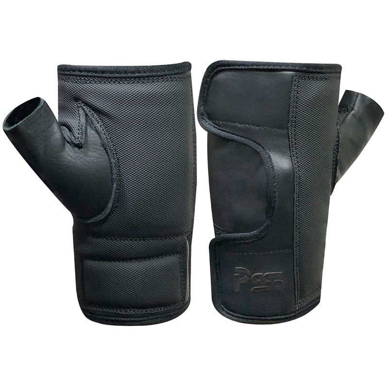 Wheelchair Cow Hide Leather Fingerless Full Open Easy Adjustable Palm