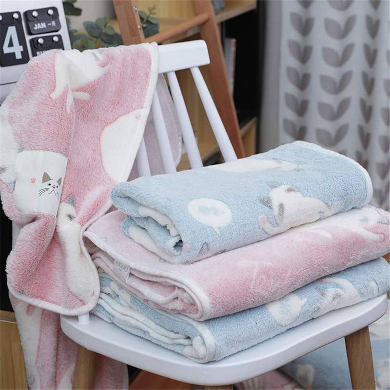 Moecat Life Blanket, Cute, Cat Pattern, Flannel Blanket, Napping, Cold