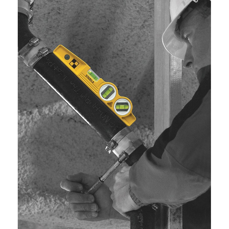 STABILA 25245 TORPEDO LEVEL - 3 VIAL V-GROOVE MAGNETIC