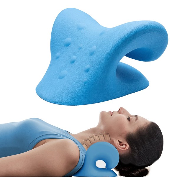 Neck Stretcher for Pain Relief, Neck Cloud - Cervical Traction Device, Release Neck Hump Corrector, for Muscle Tension Relief, Headache Relief, Neck and Shoulder Relaxer with Acupressure Point