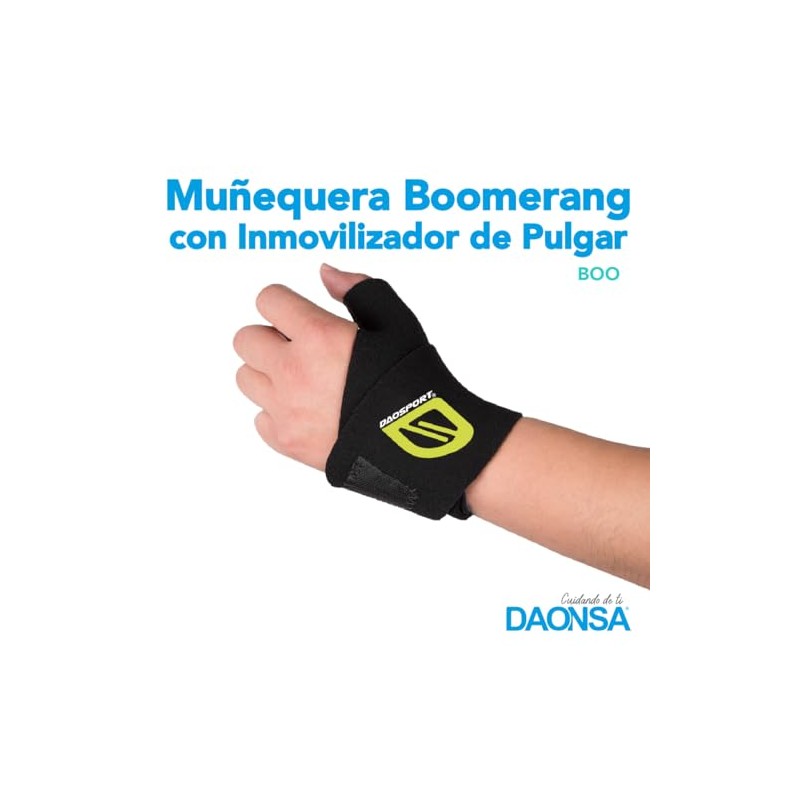 MUÑEQUERA BOOMERANG CON INMOVILIZADOR DE PULGAR