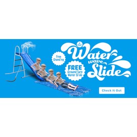 6' Water Wave Slide with 6' Sliding Tarp for Backyard Fun. Easy Assembly, Free Standing Slide with Built in Adjustable Water Sprinkler. 67" L x 46" W x 46" H, by XDP Recreation a USA Company